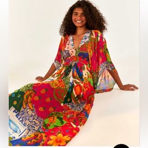 SOLD: NWT Farm Rio Sunny Mix Maxi Dress